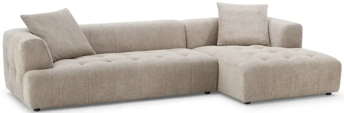 Wade Mocha Boucle L-Shaped Right Sectional Sofa