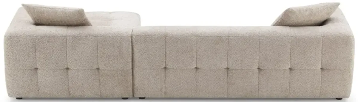 Wade Mocha Boucle L-Shaped Right Sectional Sofa