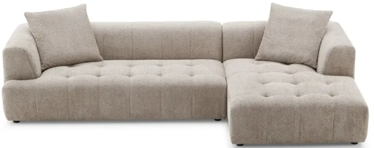 Wade Mocha Boucle L-Shaped Right Sectional Sofa