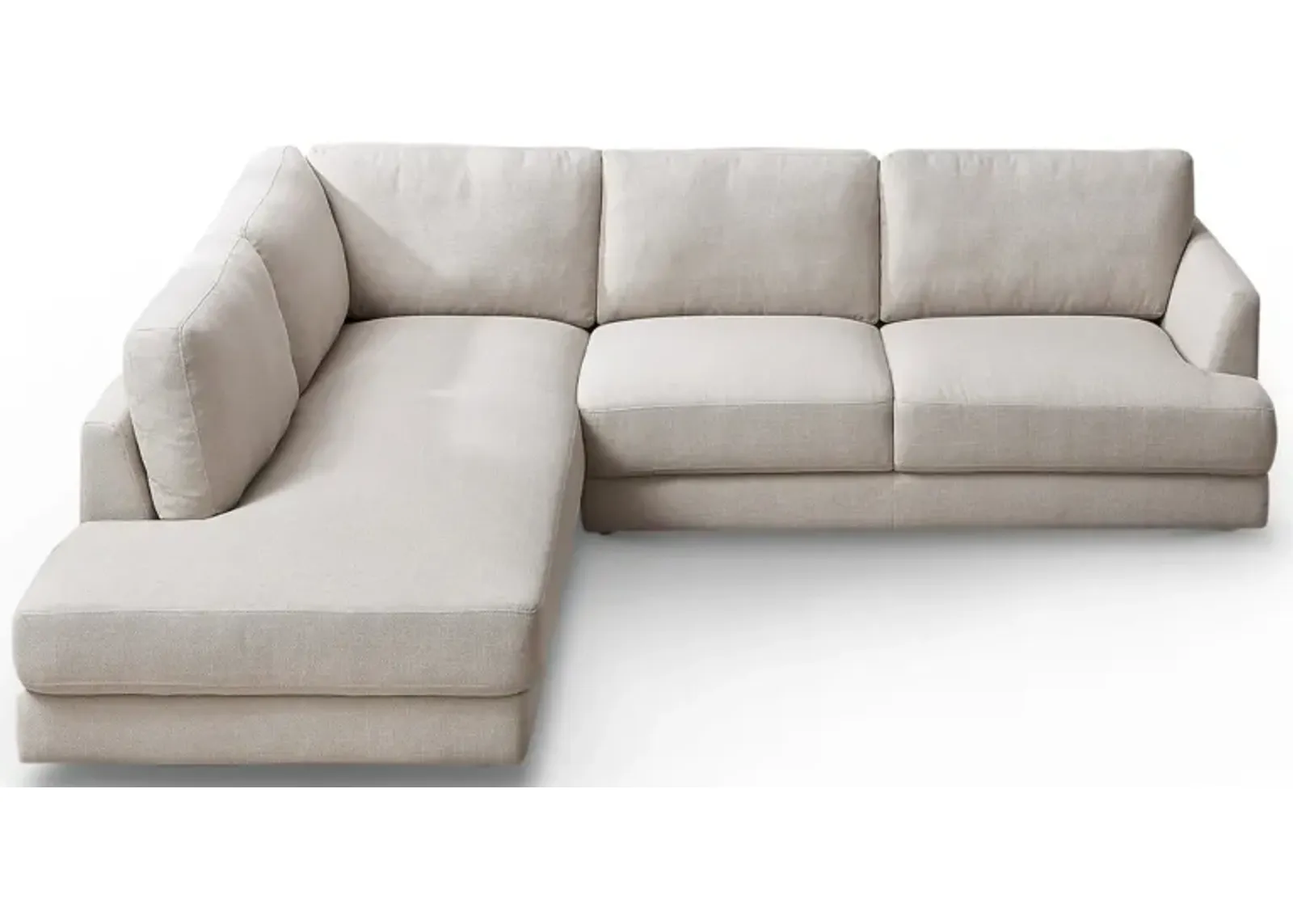 Glendale Cream Linen L-Shaped Left Sectional Sofa