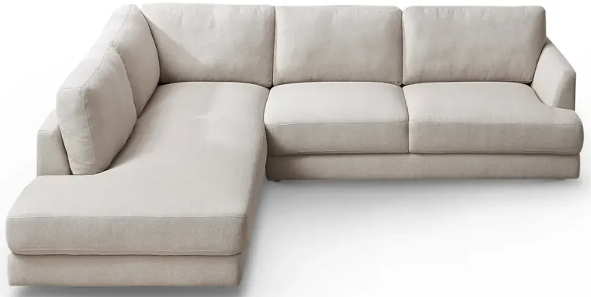 Glendale Cream Fabric L-Shaped Left Sectional Sofa