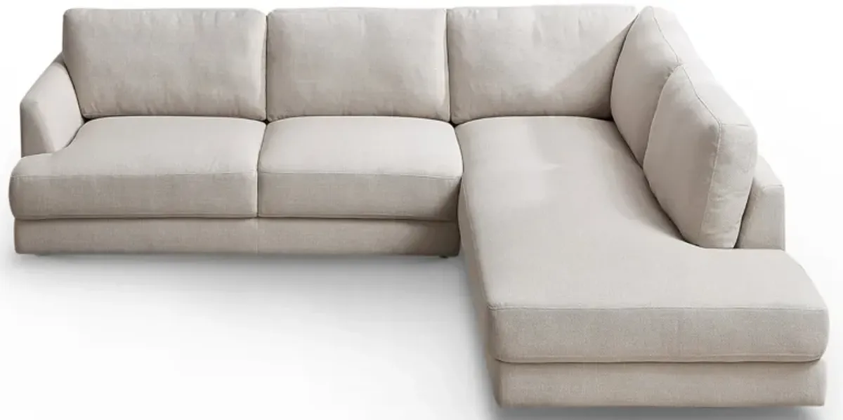 Glendale Cream Linen L-Shaped Right Sectional Sofa