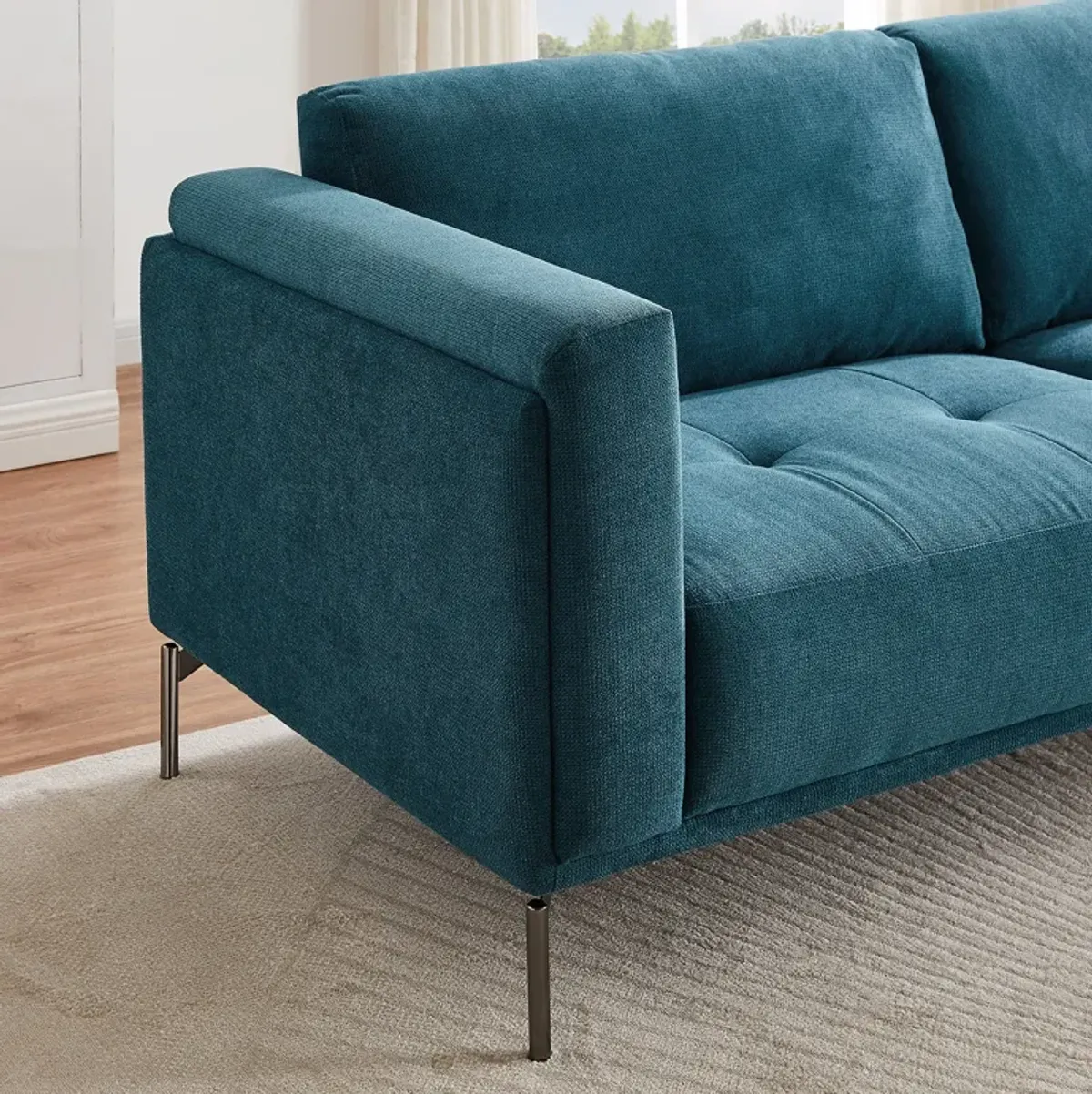 London Blue Linen Sofa