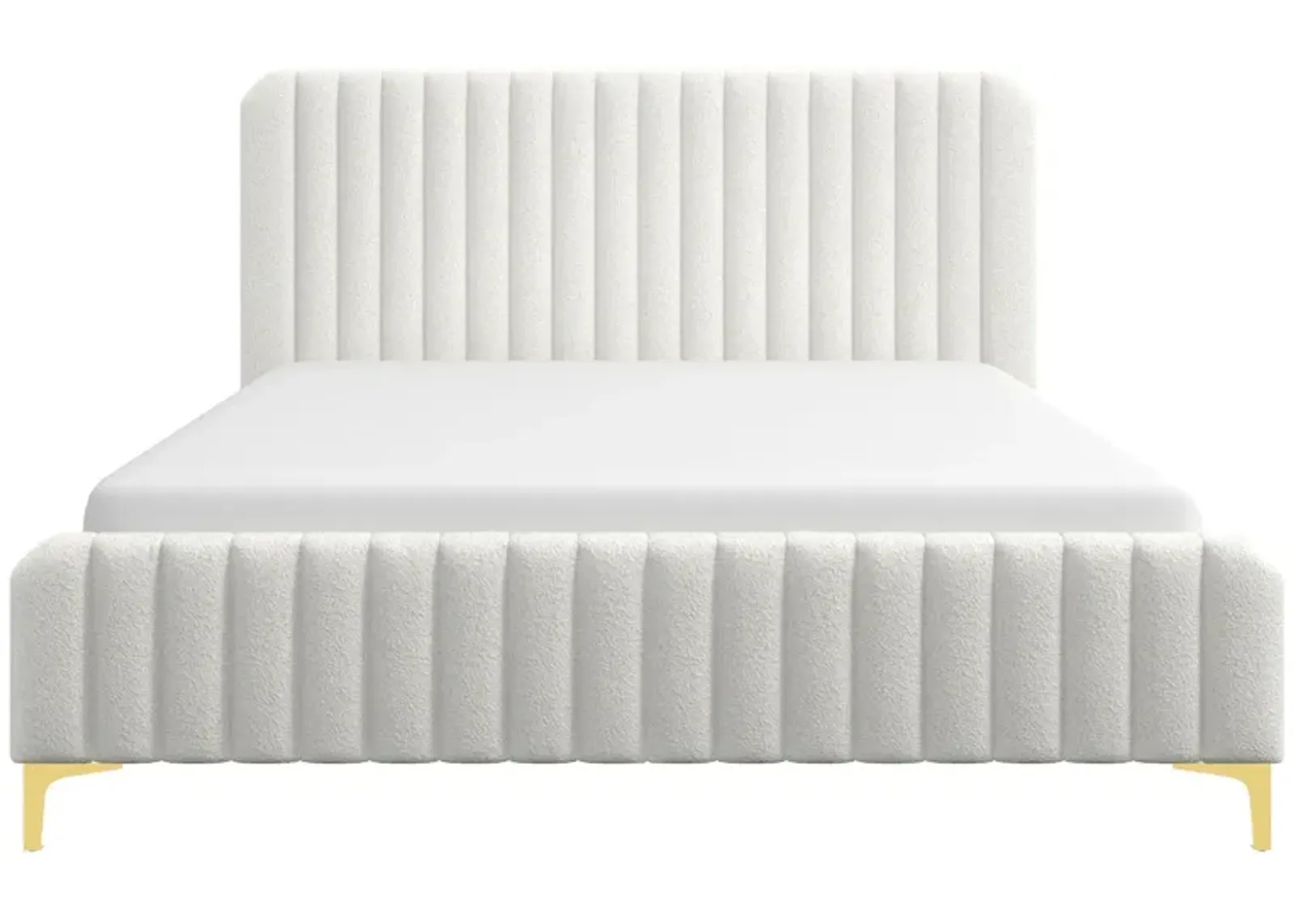 Angela King Size Cream Boucle Platform Bed