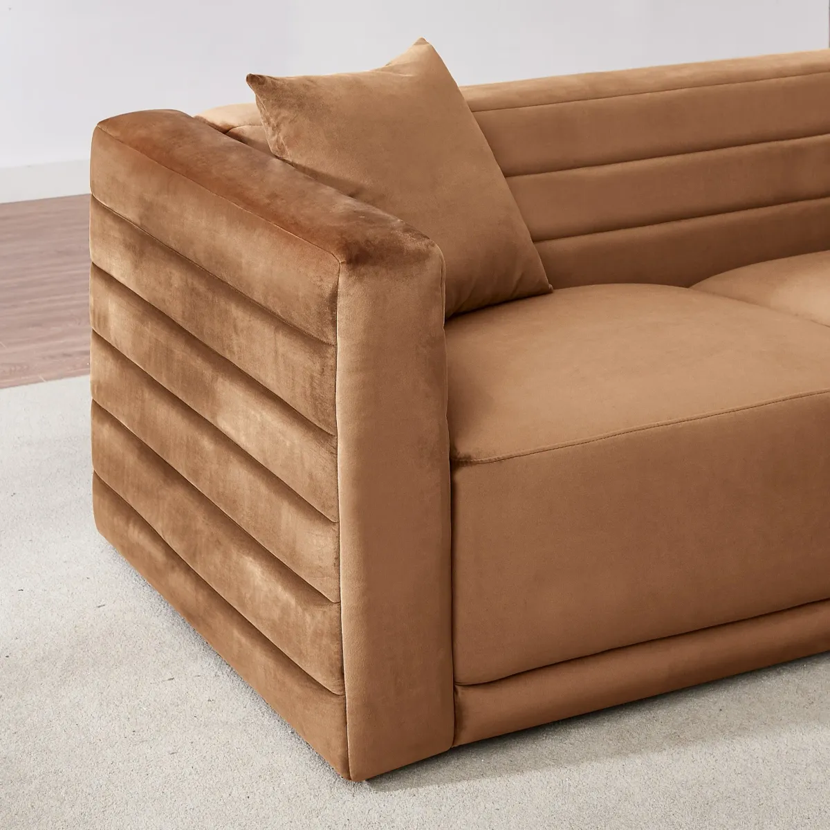 Soho Cognac Velvet Corner Sofa