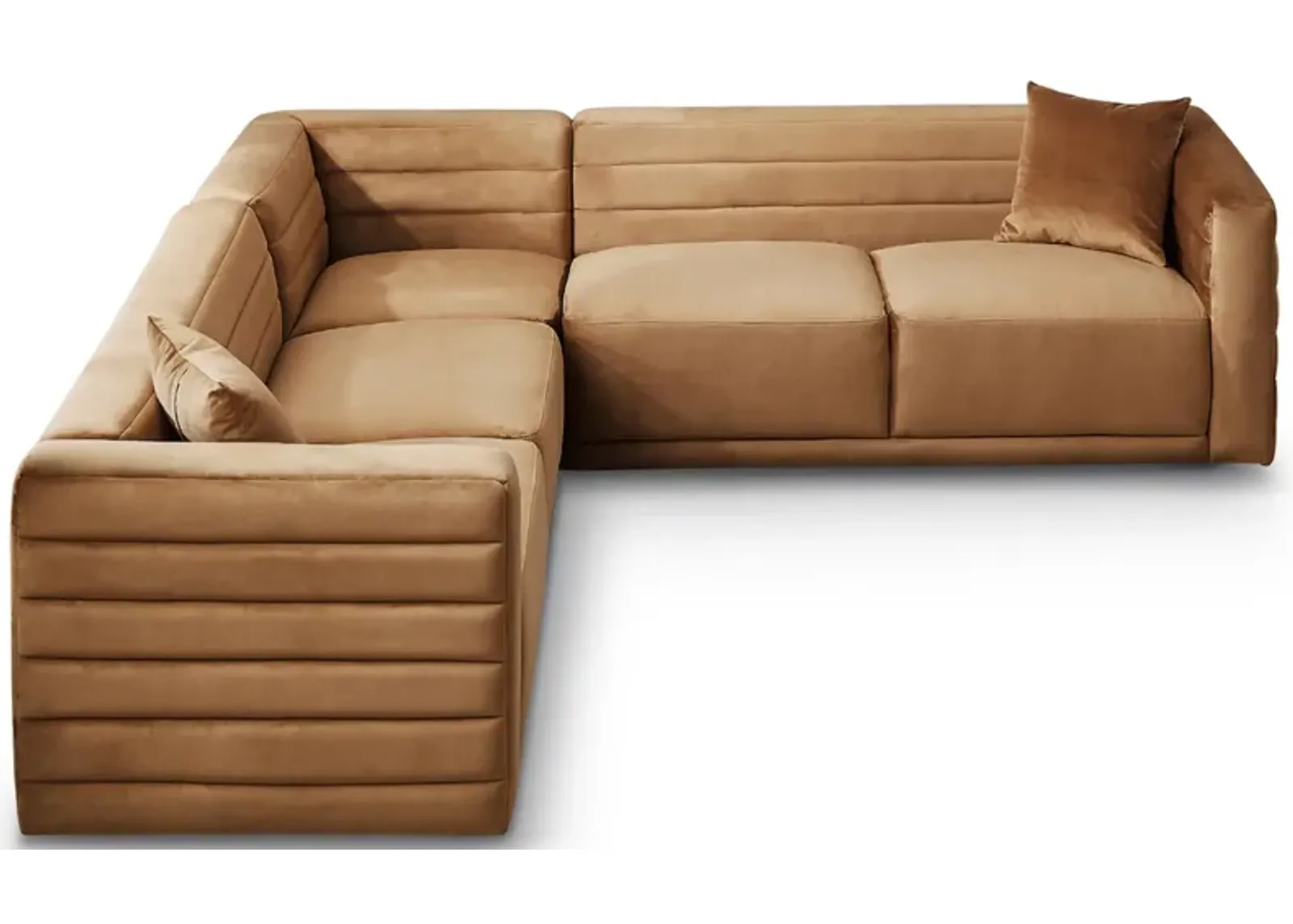 Soho Cognac Velvet Corner Sofa