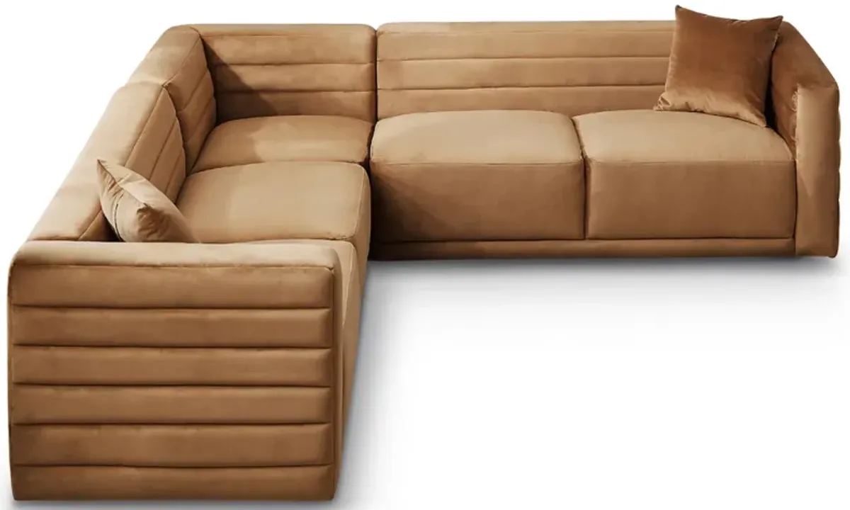 Soho Cognac Velvet Corner Sofa