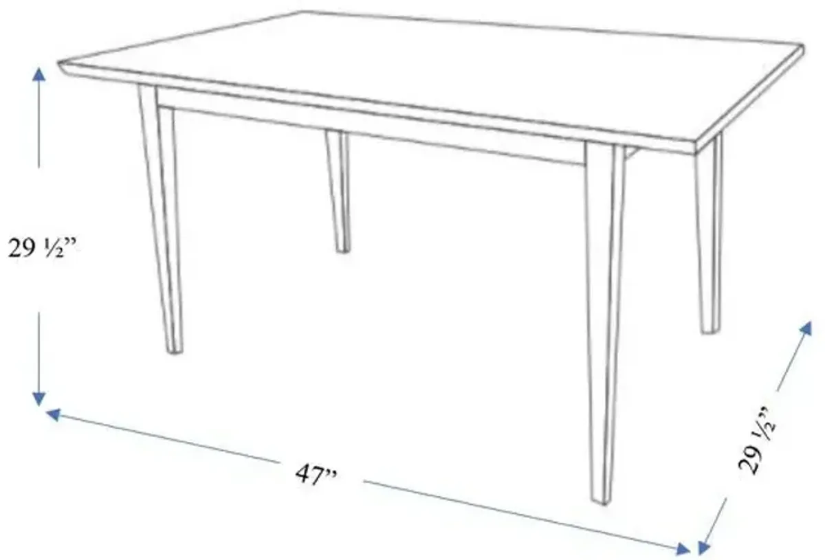 Adira White Top Small Dining Table 47"