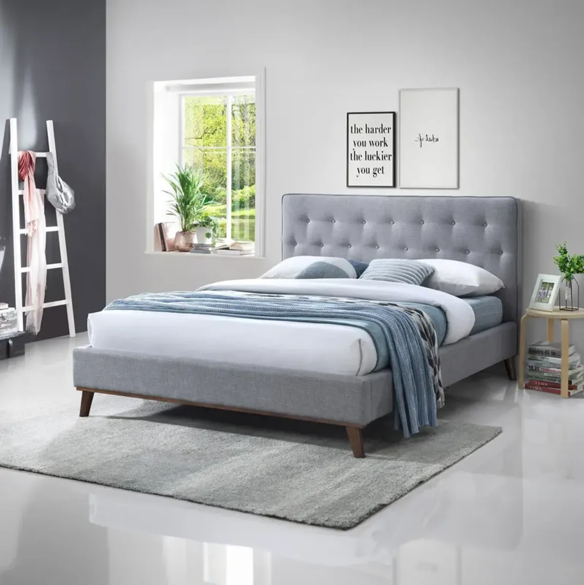 Ashton Queen Bed Light Grey