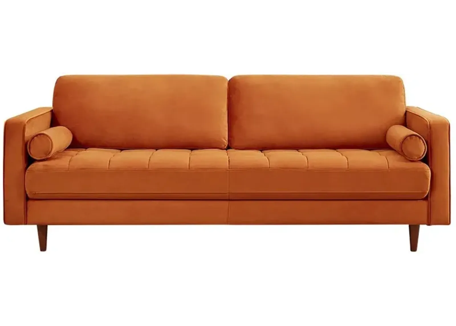 Daphne Burnt Orange Velvet Modern Sofa