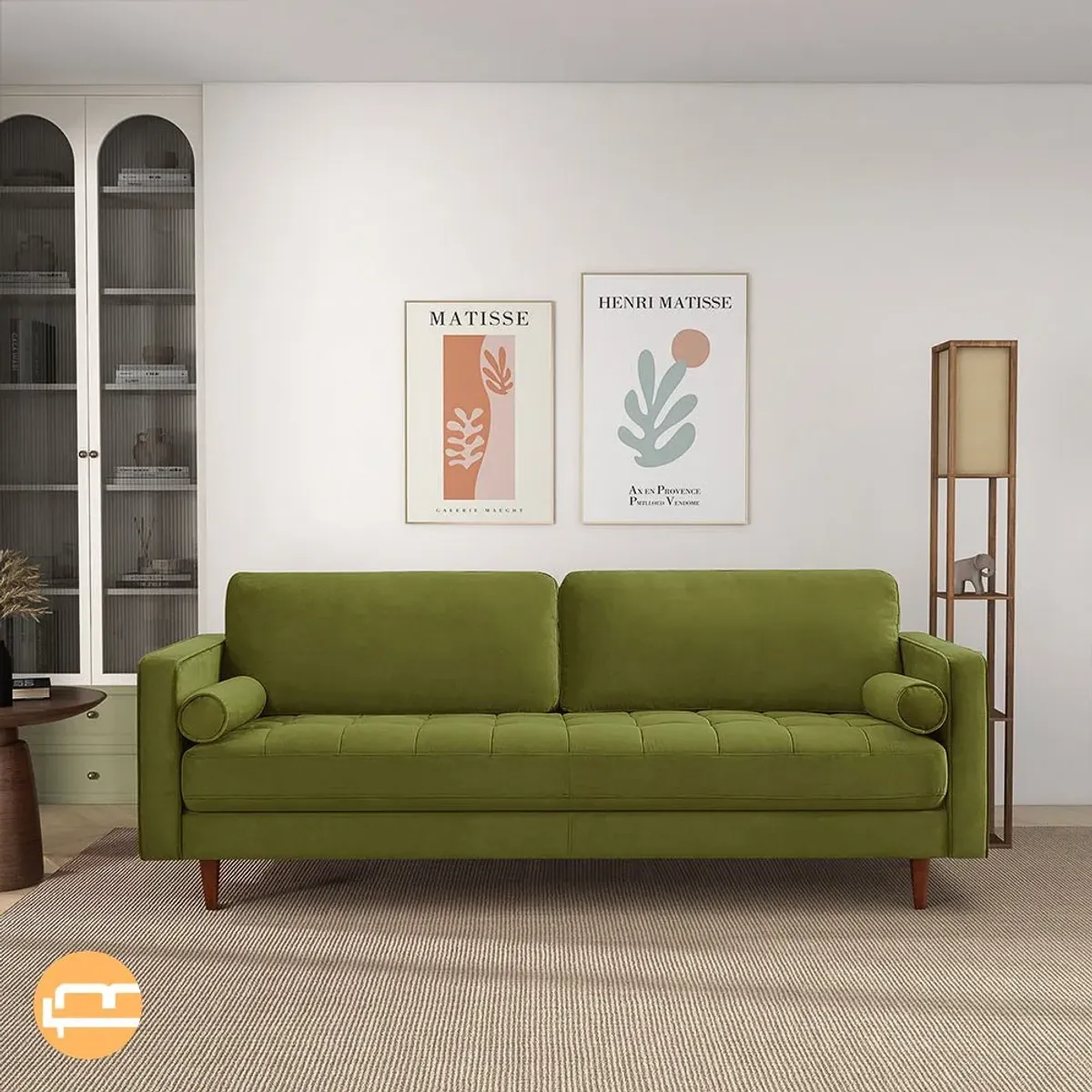 Daphne Pistachio Green Velvet Sofa