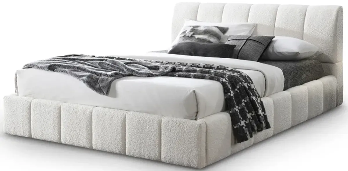 Pearce White Boucle King Bed