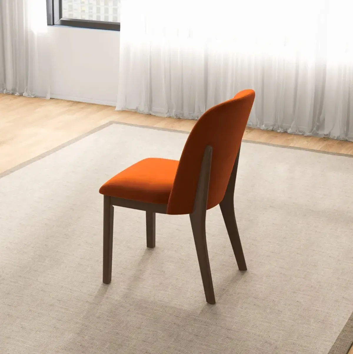 Belfast Burnt Orange Velvet Dining Chair Set of 2