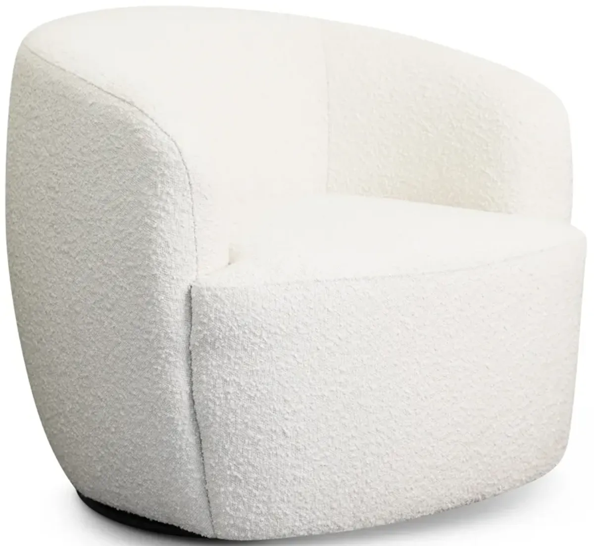 Rivet White Boucle Swivel Chair