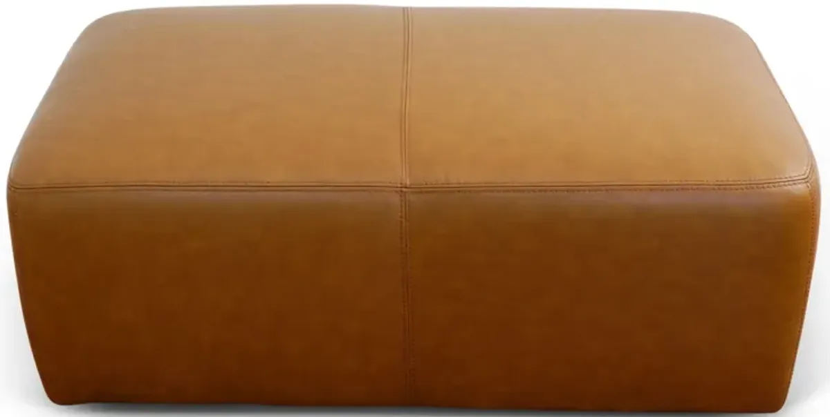 Inglewood Tan Leather Ottoman