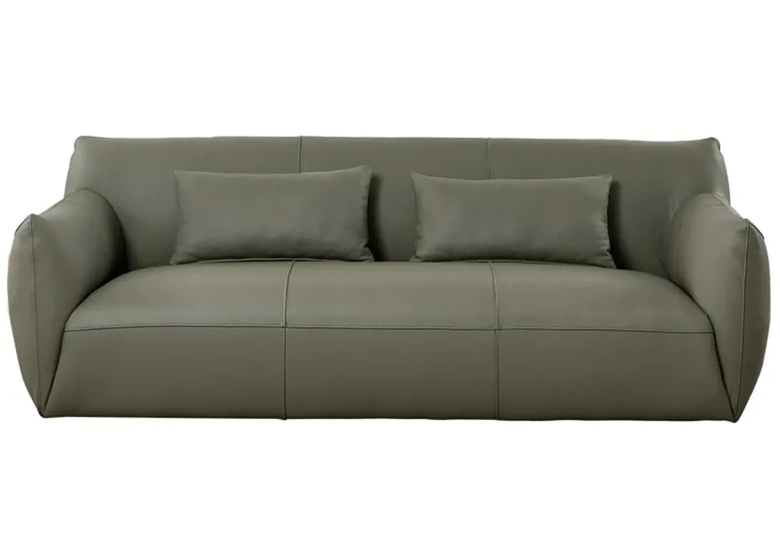 Hucks Olive Green Leather Sofa