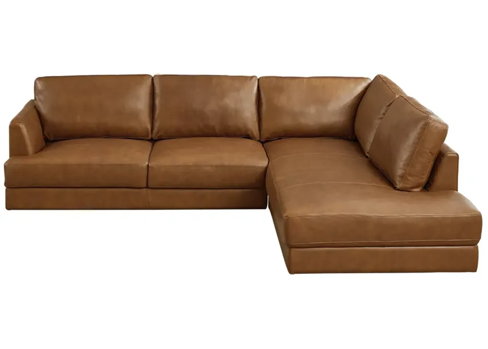 Glendale Cognac Leather Sectional Right