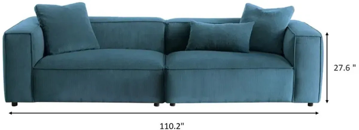 Conrad Blue Corduroy Large Sofa