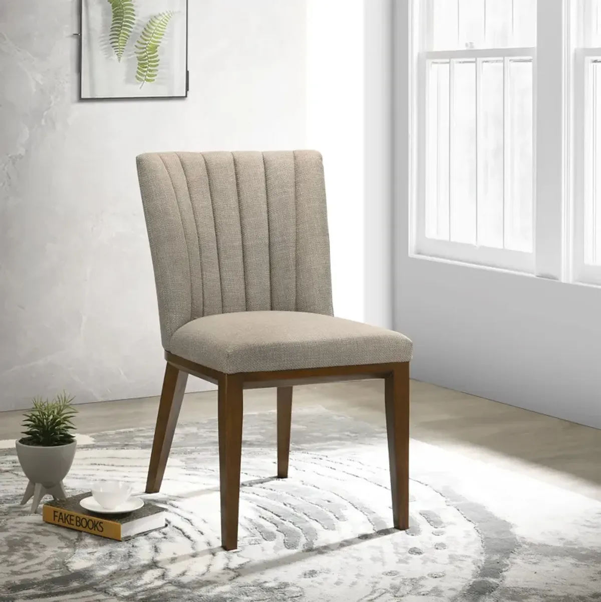 Elm Cream Fabric Dining Chair Set of 2