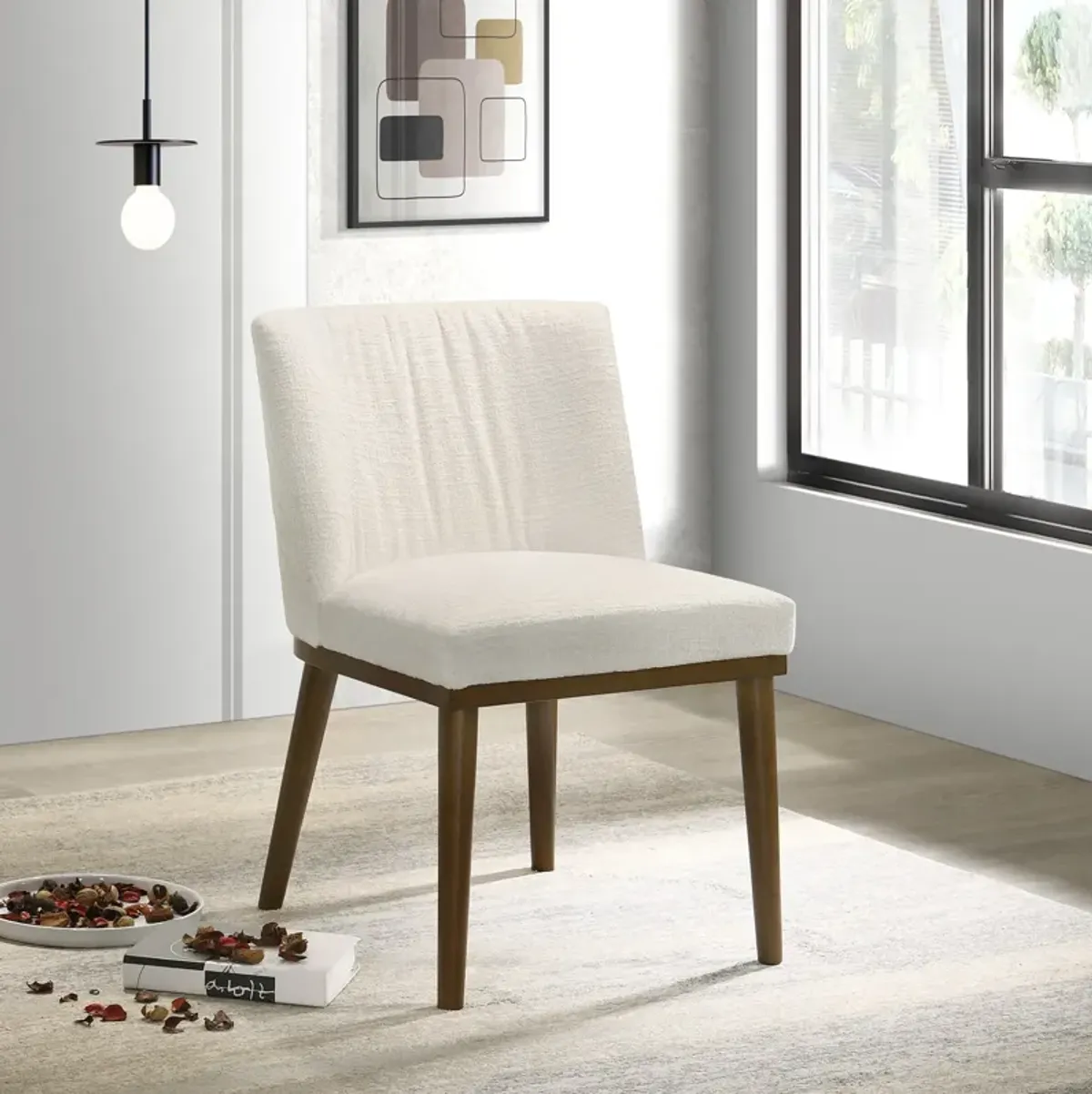 Dalby White Fabric Dining Chair Set of 2