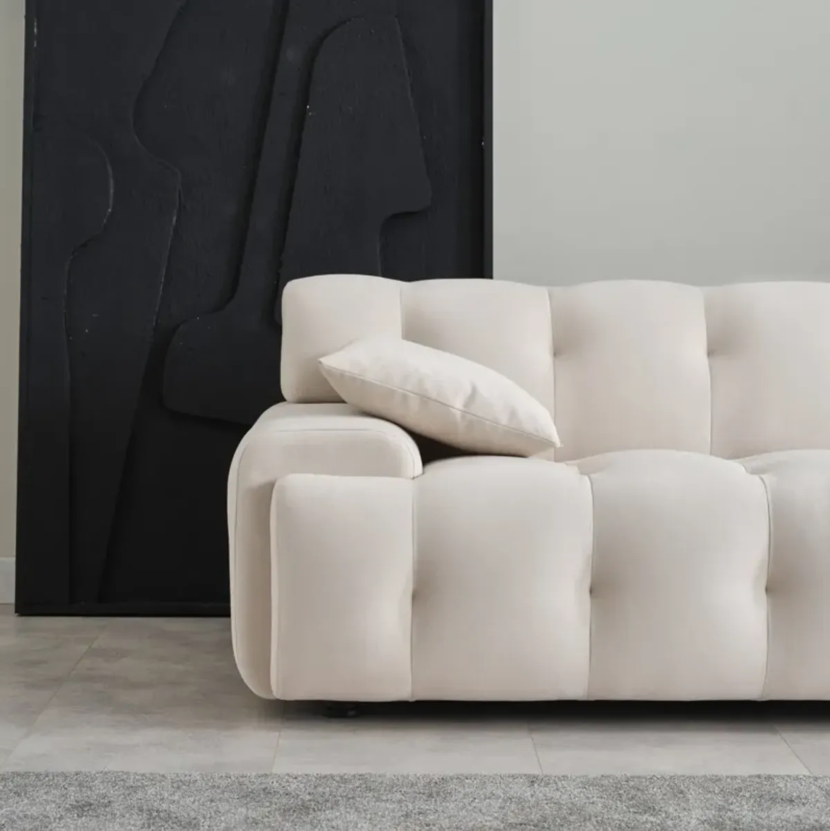 Brigitte Cream Velvet Sofa