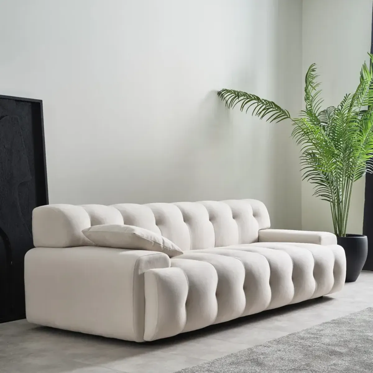 Brigitte Cream Velvet Sofa