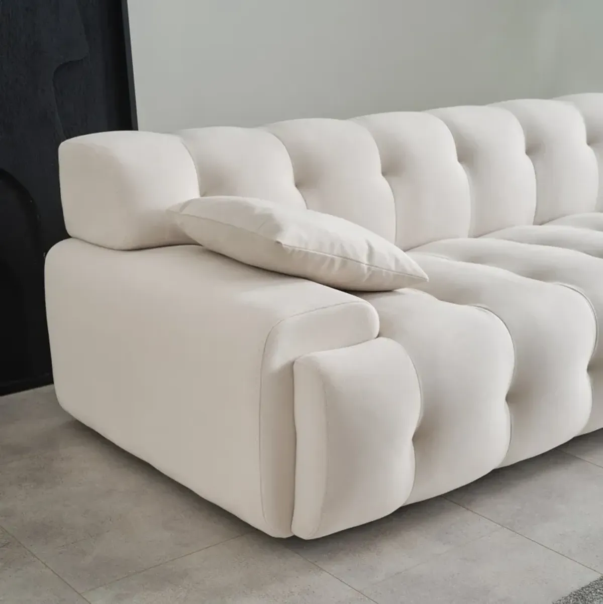 Brigitte Cream Velvet Sofa