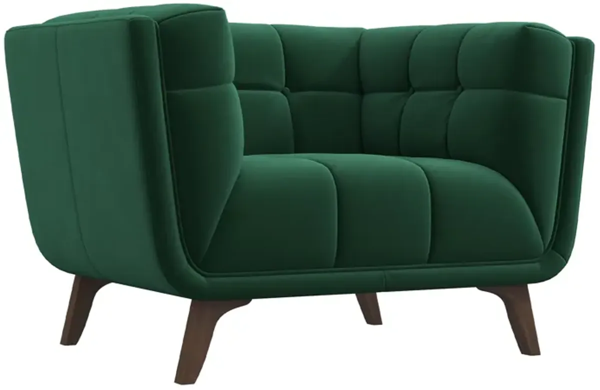 Kano Dark Green Velvet Lounge Chair