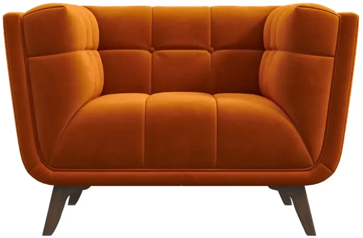 Kano Burnt Orange Velvet Lounge Chair