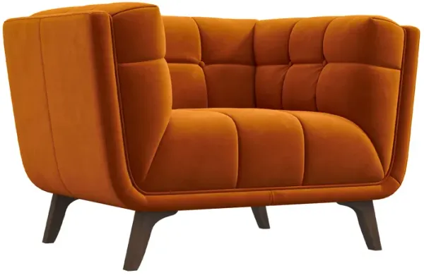 Kano Burnt Orange Velvet Lounge Chair
