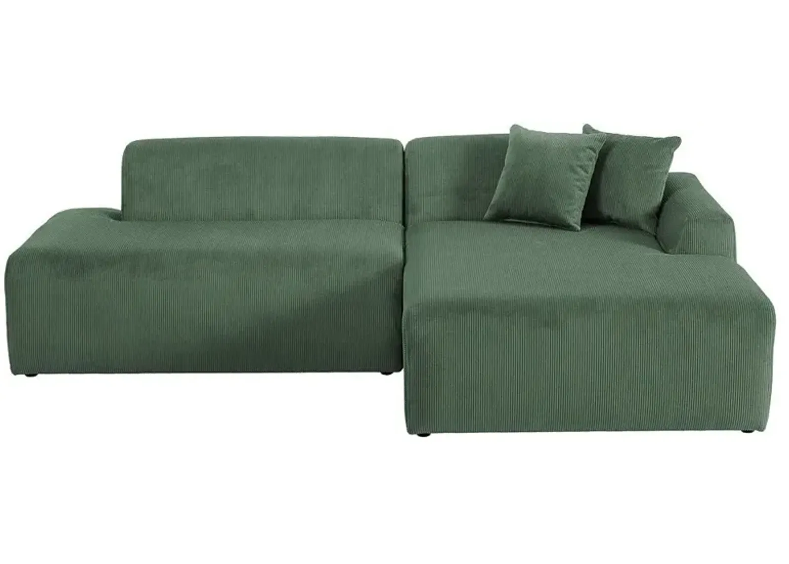 Dexter Green Corduroy Sectional Right Facing Chaise