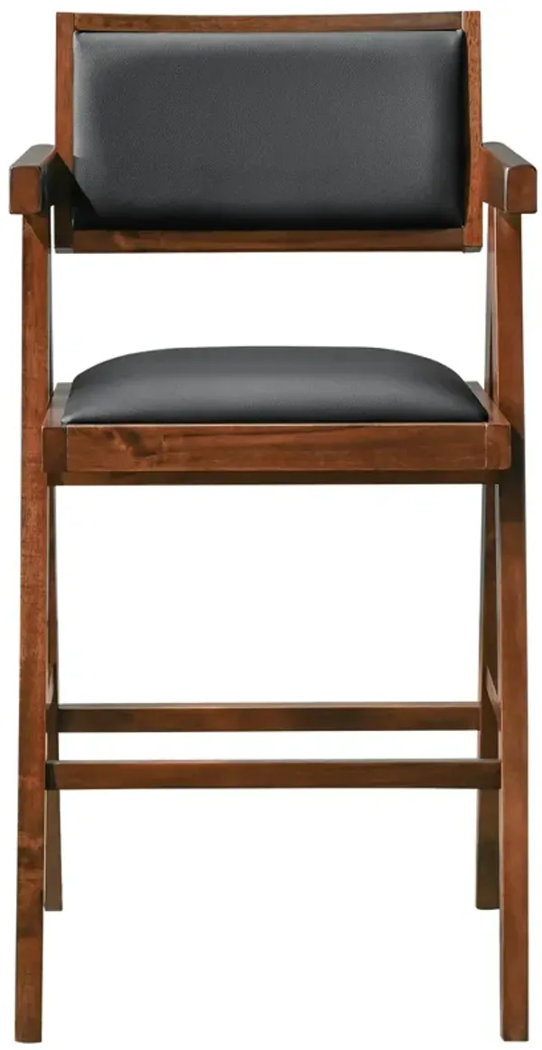 Ashford Black Leather Counter Chair Set of Two