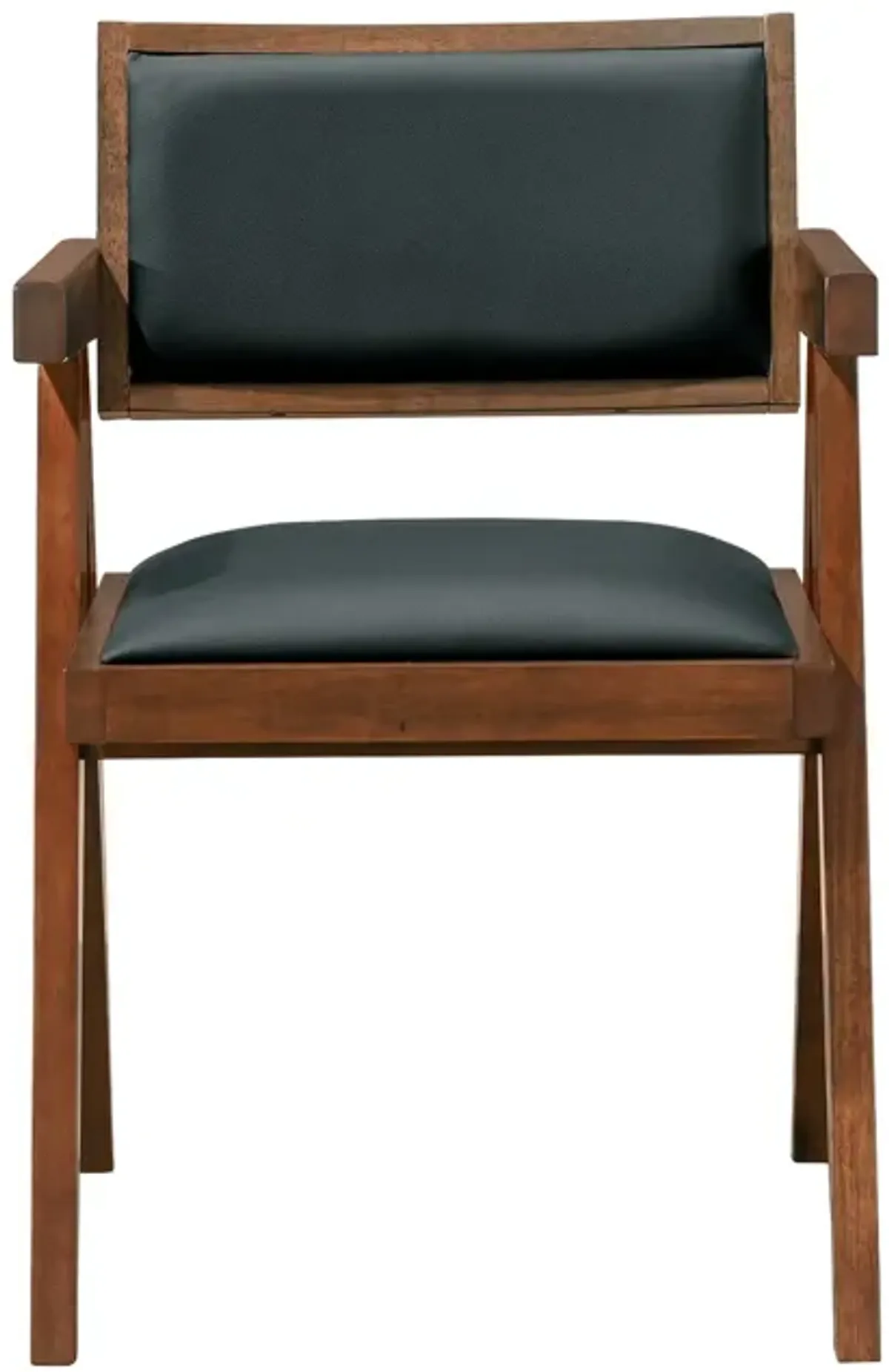 Ashford Black Leather Dining Chair Set of Two