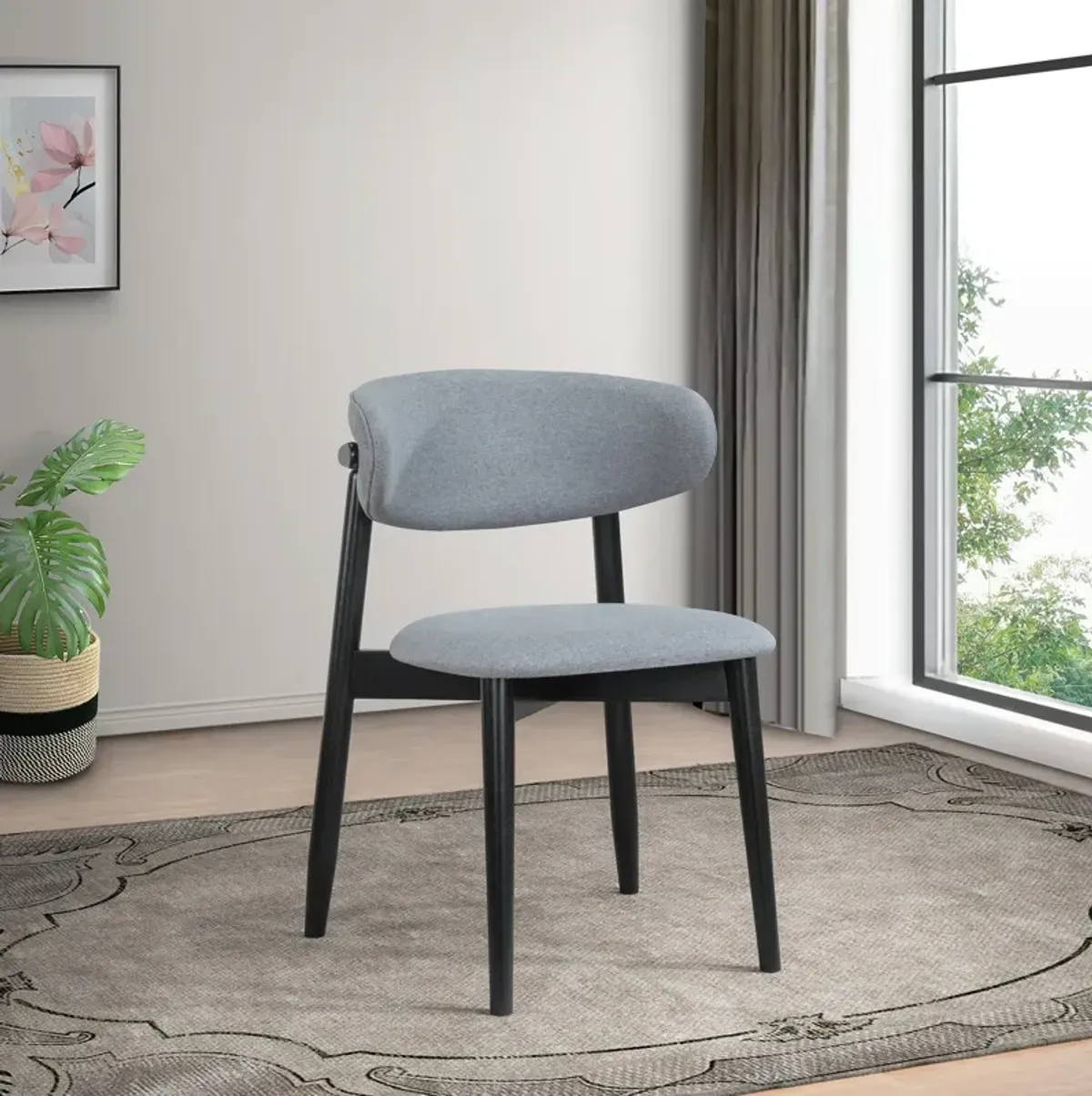 Milan Grey Fabric Dining Chair Set of 2