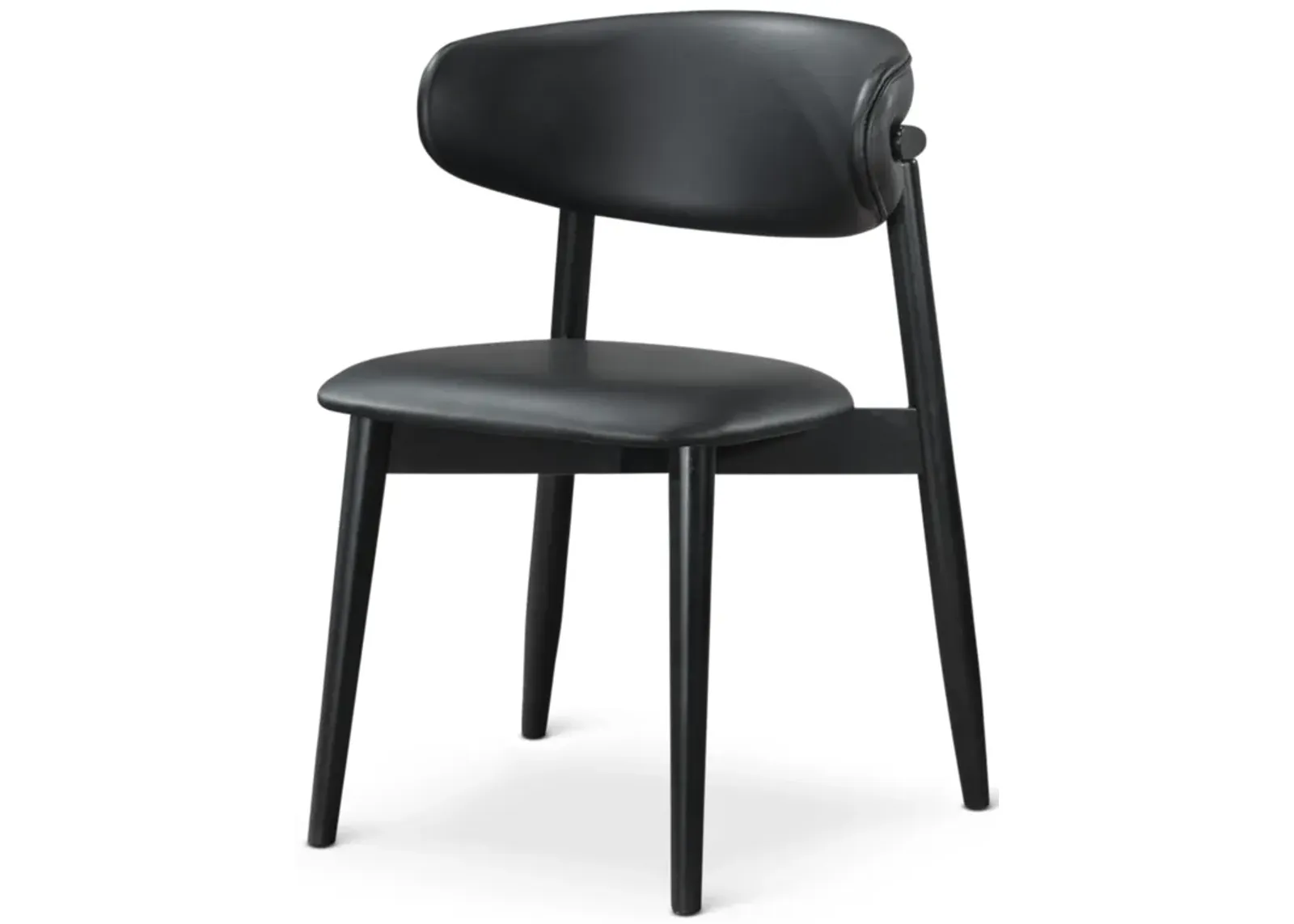 Milan Black Leather Dining Chair Set of 2