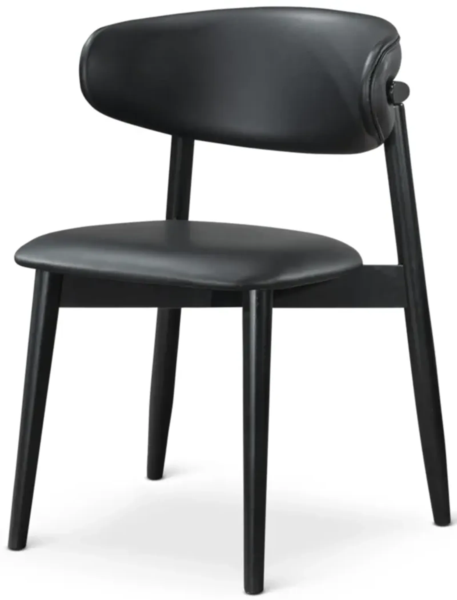 Milan Black Leather Dining Chair Set of 2