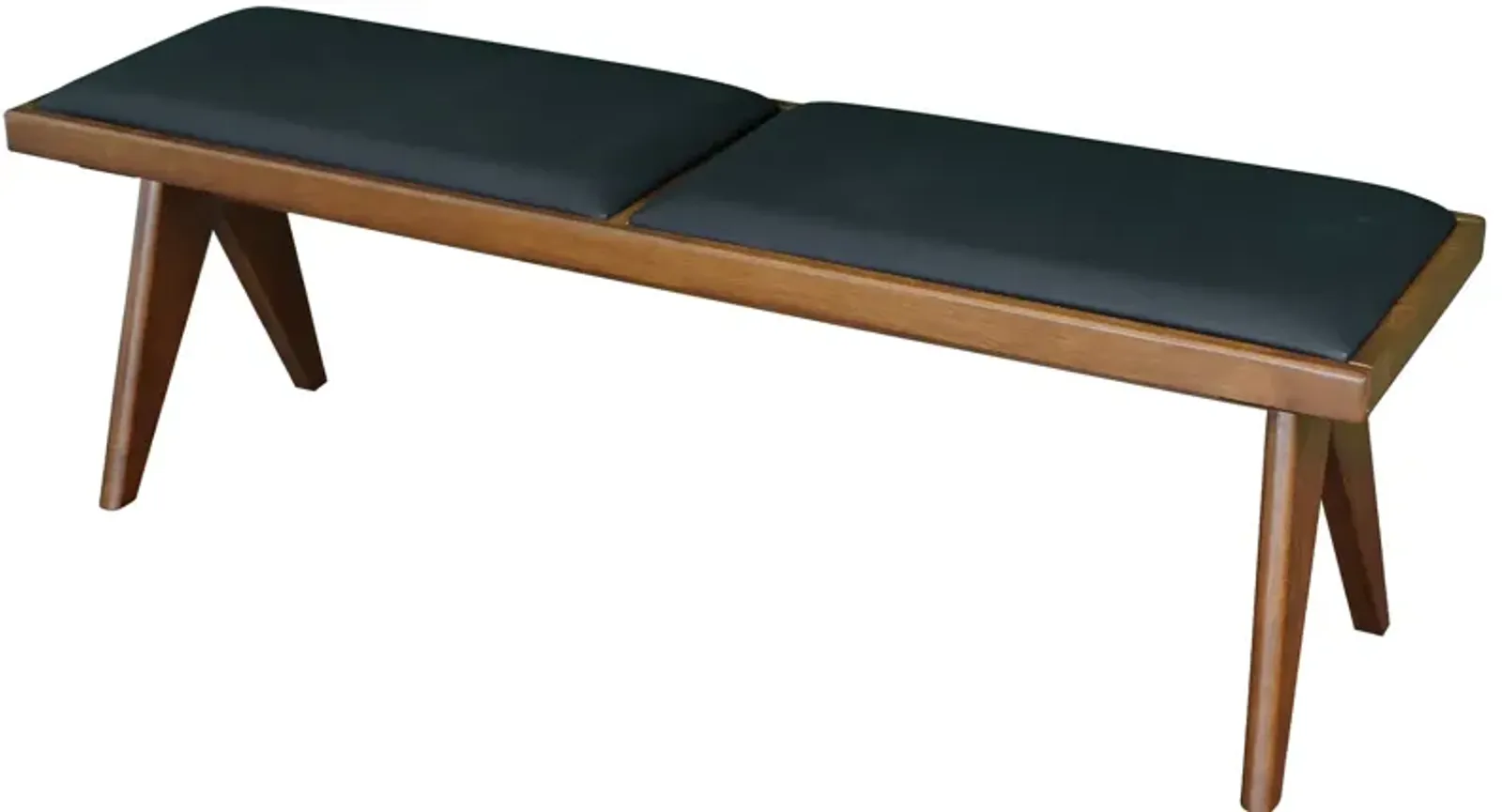 Kora Black Leather Bench