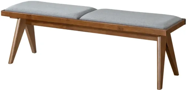 Kora Grey Fabric Bench