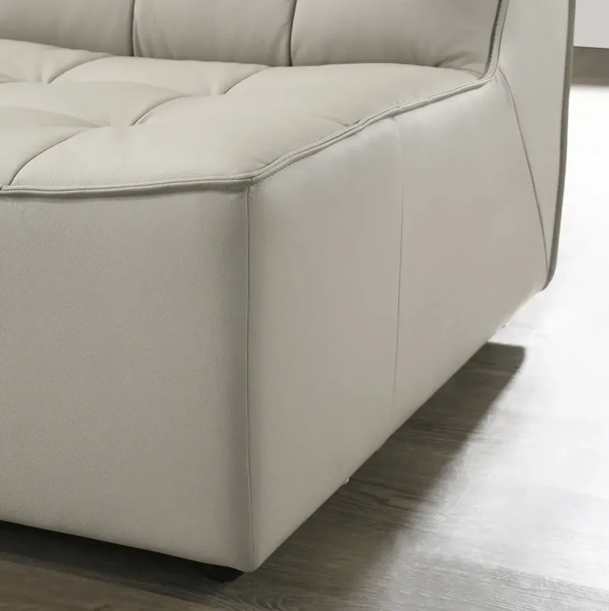 Linden Grey Leather Modular Corner Sofa