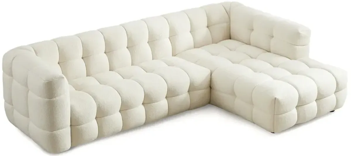 Mirage Sectional Right Cream Boucle Sofa