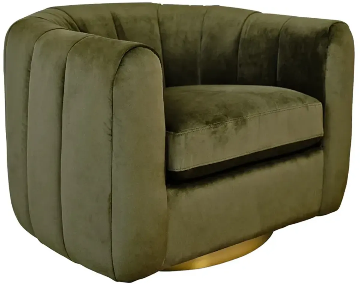 Covington Green Velvet Swivel Chair