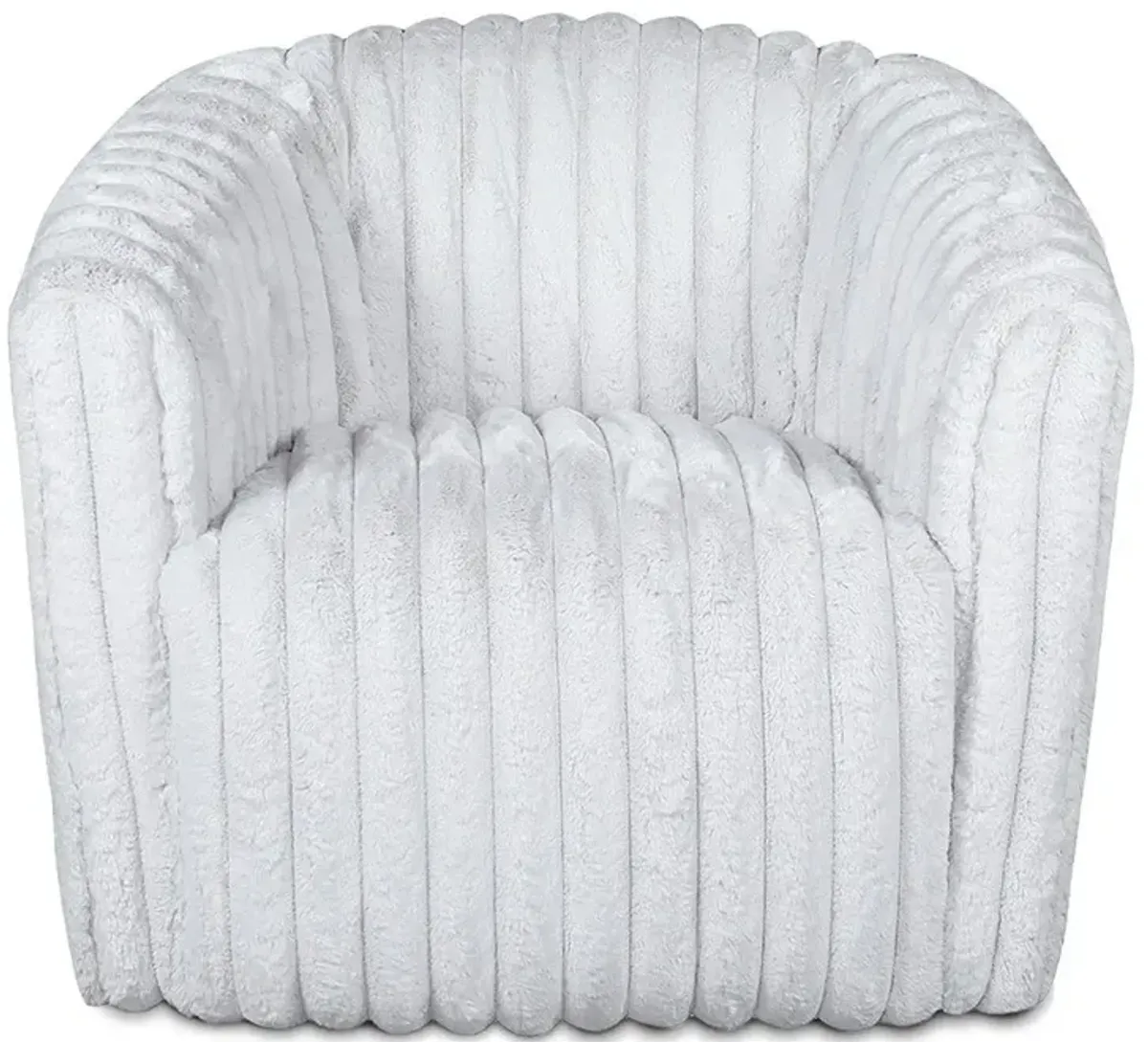 Mayfield White Soft Plush Fabric Swivel Chair