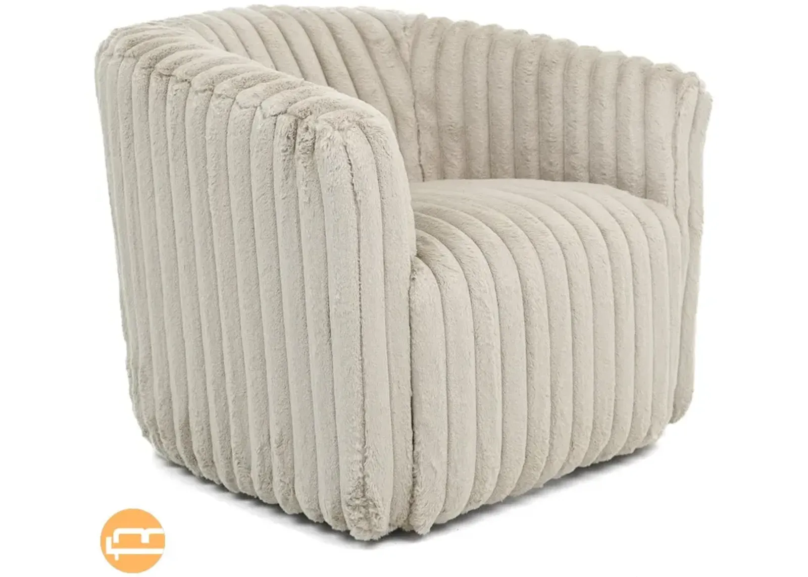 Mayfield Light Gray Soft Plush Fabric Swivel Chair