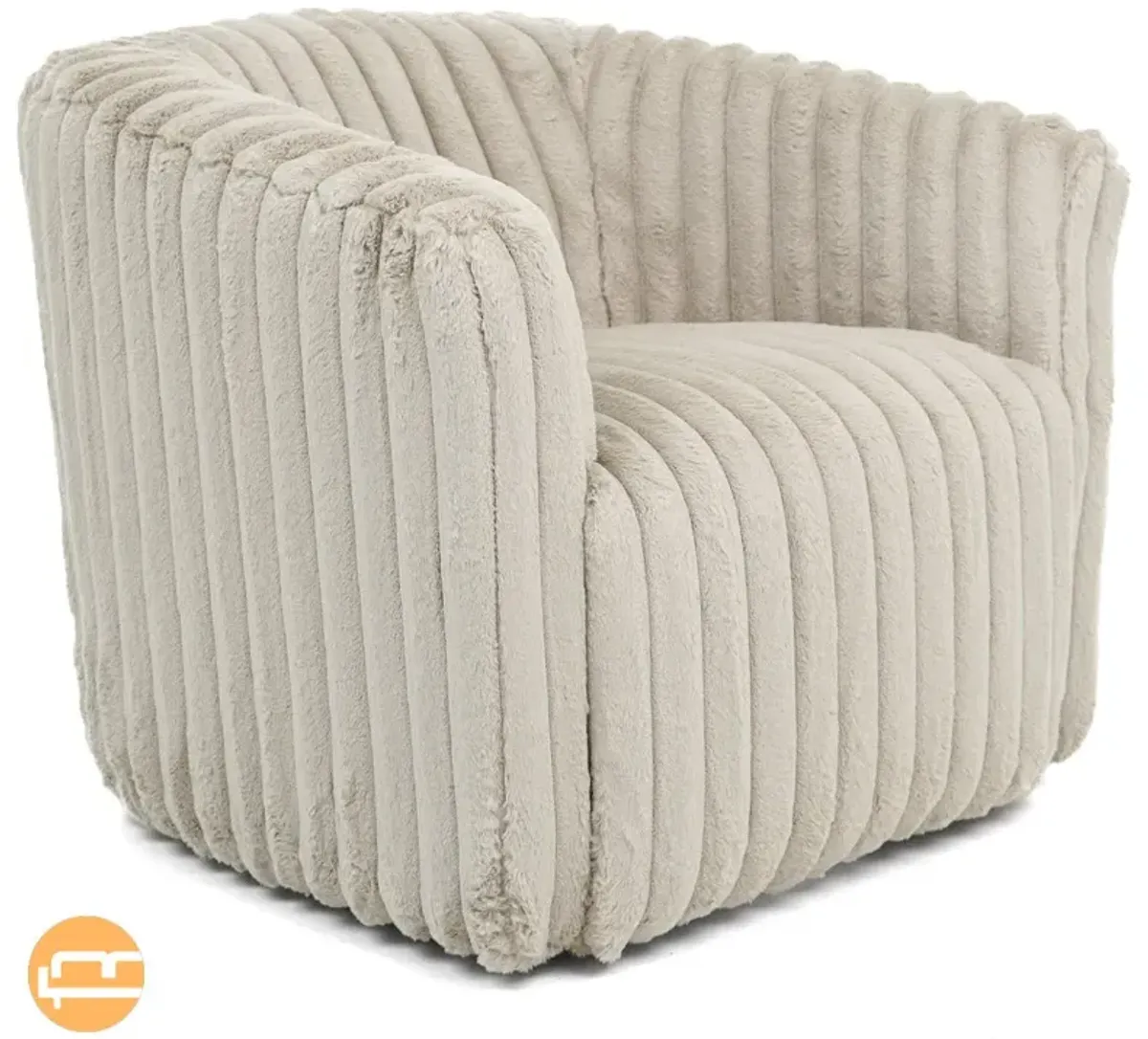 Mayfield Light Gray Soft Plush Fabric Swivel Chair