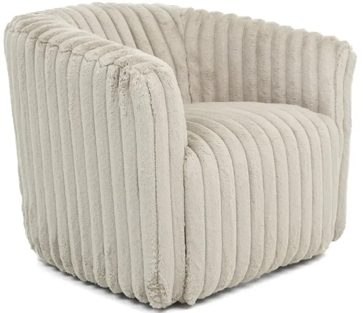 Mayfield Light Gray Soft Plush Fabric Swivel Chair