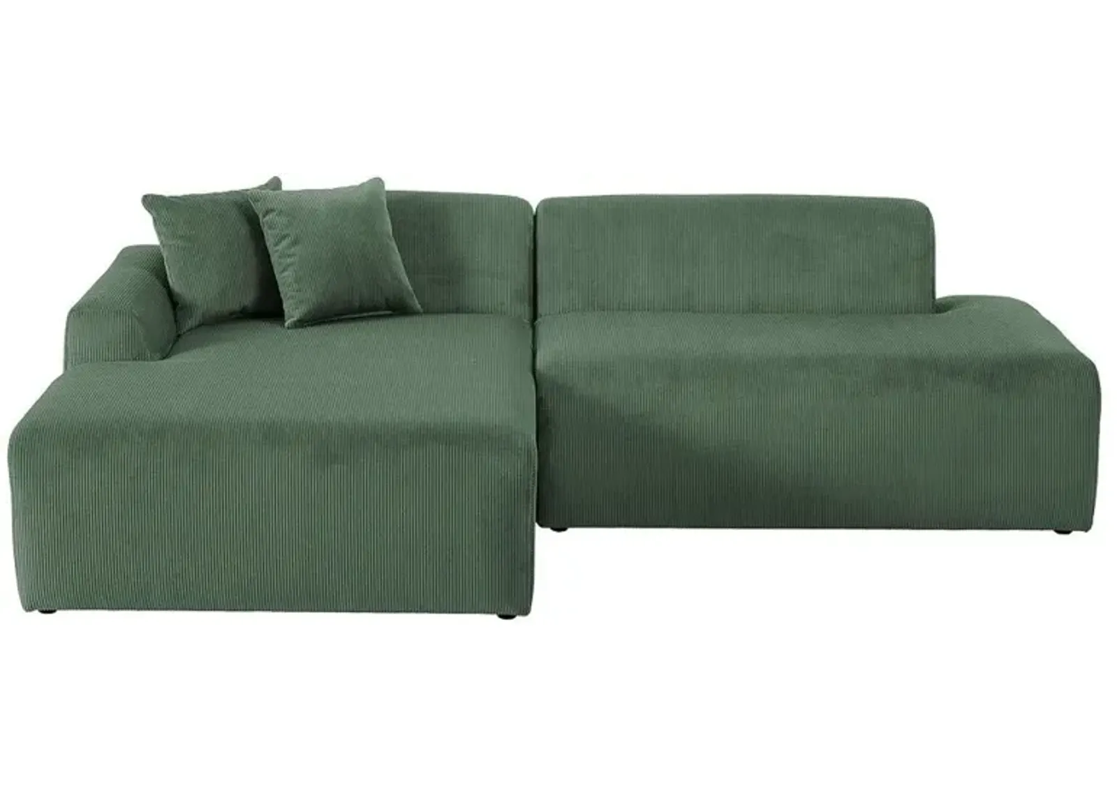 Dexter Green Corduroy Sectional Left Facing Chaise