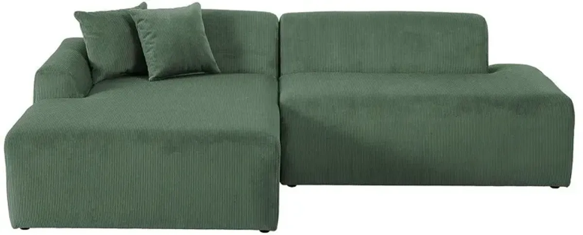 Dexter Green Corduroy Sectional Left Facing Chaise