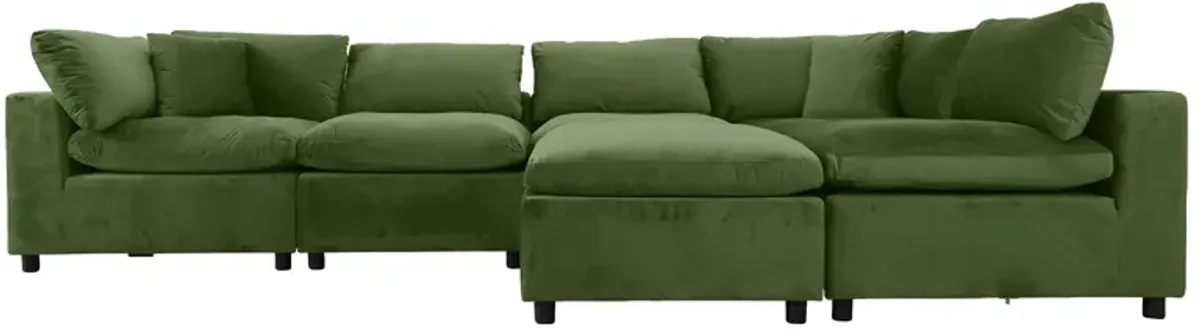 Laurel Olive Green Velvet Modular Sofa
