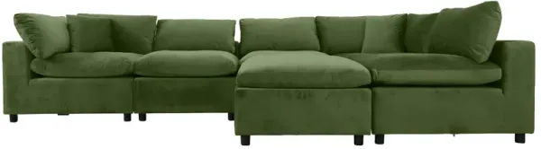 Laurel Olive Green Velvet Modular Sofa