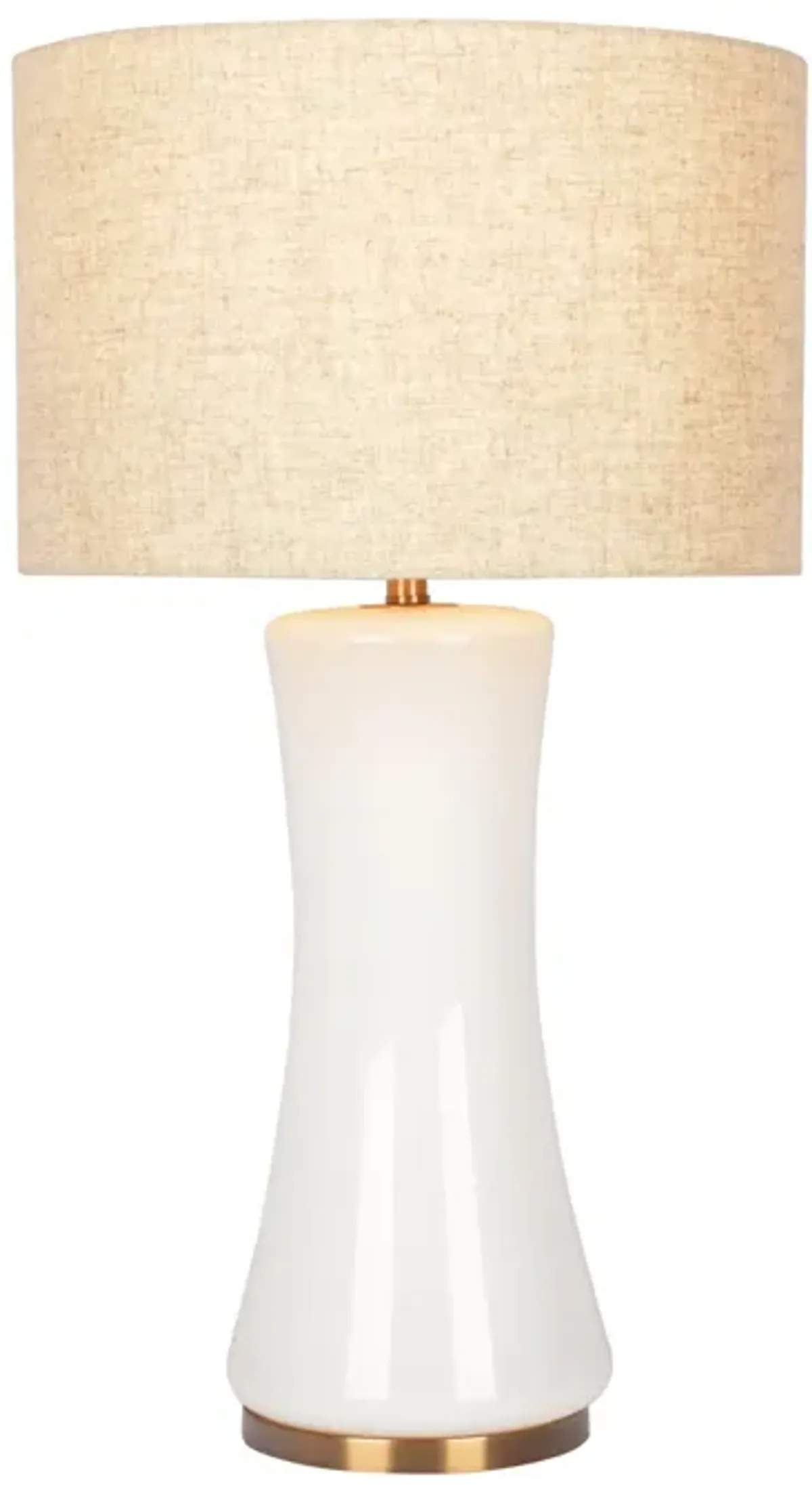 Cascade Glass Lamp Golden Base Off White Glass Table Lamp